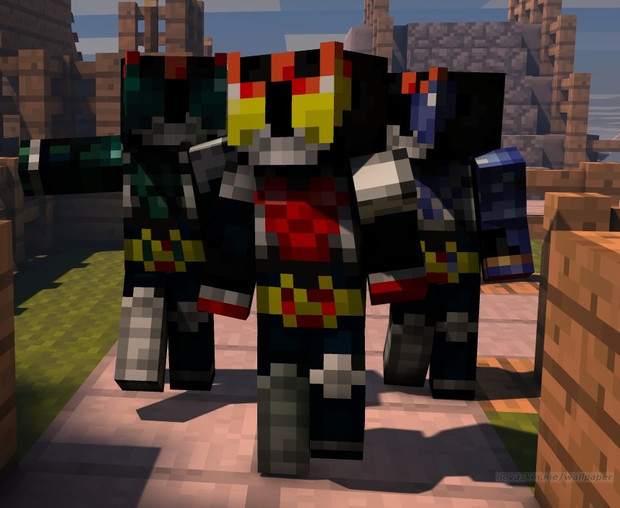 Minecraftスキン キバ ガルル バッシャー サンプル画像 仮面ライダーキバ ぶんちょー さんのイラスト ニコニコ静画 イラスト
