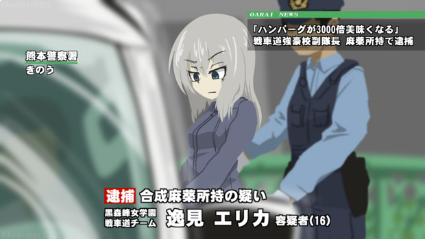 逸見エリカ逮捕 合成麻薬所持の疑い ツムッチ さんのイラスト ニコニコ静画 イラスト