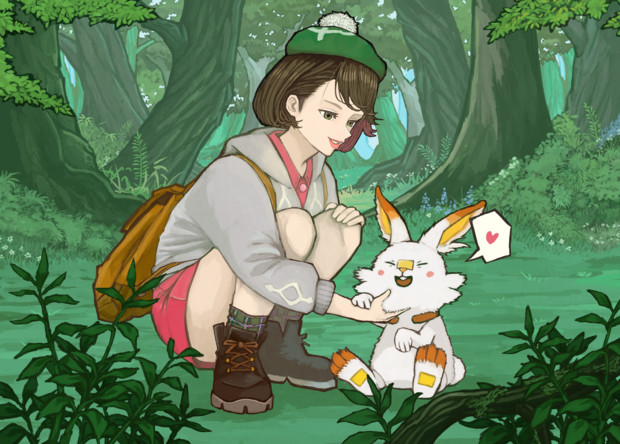 女主人公とヒバニー Kana さんのイラスト ニコニコ静画 イラスト
