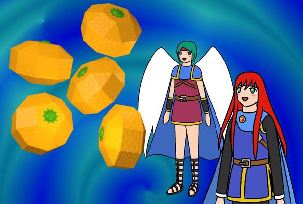 同相双五角台塔柱のみかん、天使勇者、少女 / k45mm さんのイラスト ニコニコ静画 (イラスト)