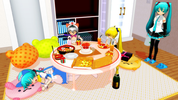 Mmd お誕生日会 しろたび さんのイラスト ニコニコ静画 イラスト
