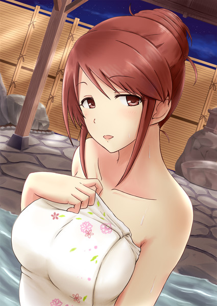三船美優さんと混浴露天風呂 １ｍｍ さんのイラスト ニコニコ静画 イラスト