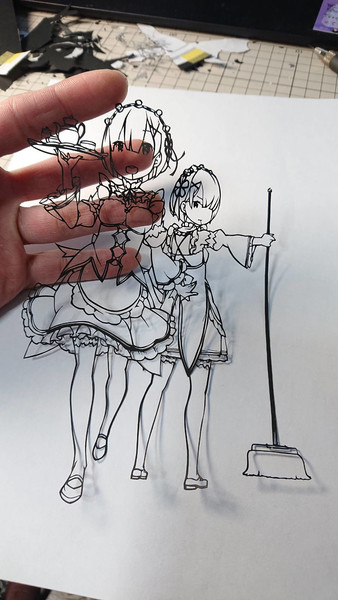 リゼロ レムとラム 切ってみた きゃわはら さんのイラスト ニコニコ静画 イラスト