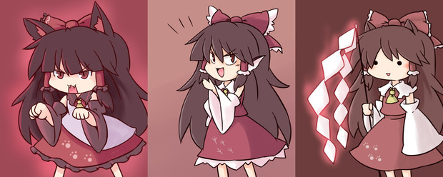 オオカミ霊夢 オオワシ霊夢 カワウソ霊夢 216 さんのイラスト ニコニコ静画 イラスト