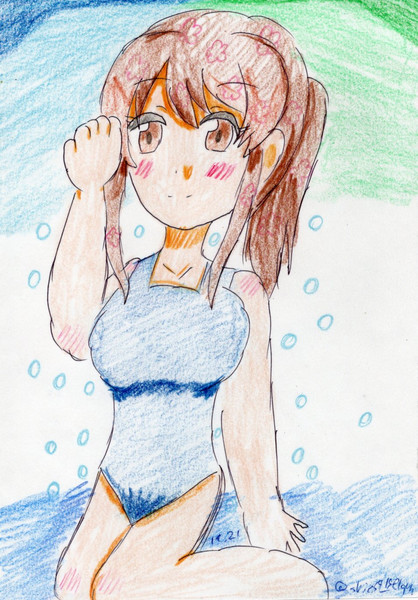フタバさんのスク水姿 雪風 荒らし中傷厳禁のすがた さんのイラスト ニコニコ静画 イラスト