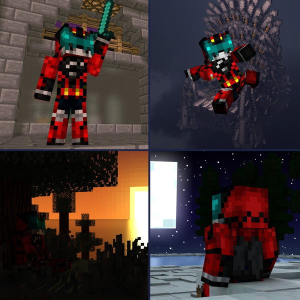 Minecraftスキン 仮面ライダーダークキバ サンプル 仮面ライダーキバ ぶんちょー さんのイラスト ニコニコ静画 イラスト
