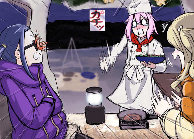 エビチリを投げつけるシェフ各務原 Mafty さんのイラスト ニコニコ静画 イラスト