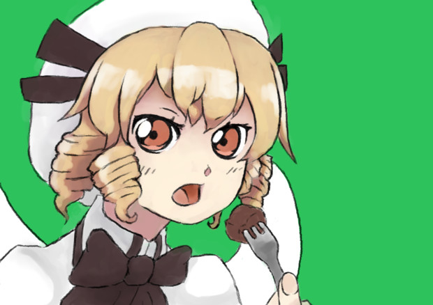 チョコケーキを食べるルナチャイルド 保居 さんのイラスト ニコニコ静画 イラスト