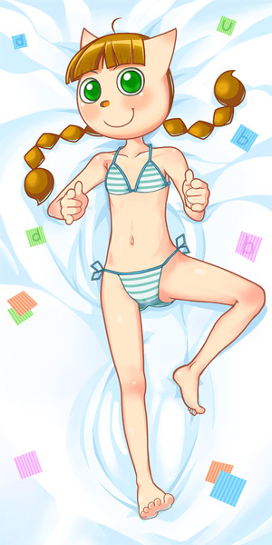 ニャミちゃん ネコの女の子 抱き枕カバー ニコニコ静画 イラスト