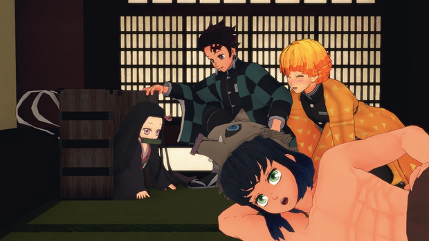 鬼滅のmmd かまぼこ隊のひとやすみ 湯藻々 さんのイラスト ニコニコ静画 イラスト