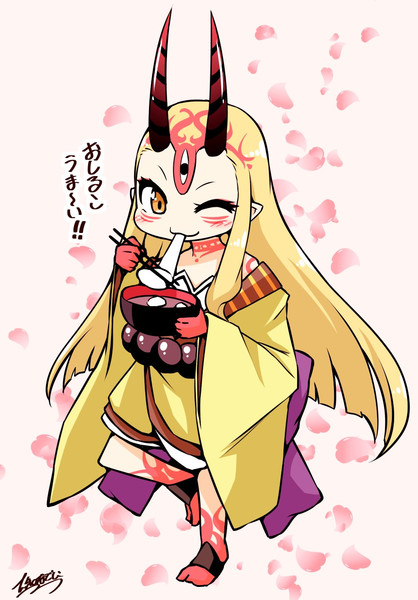 おしるこを食べる茨木ちゃん