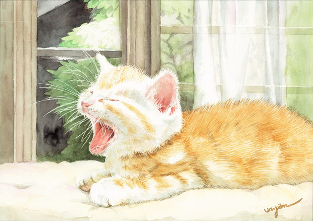 あくびしてる子猫 うりゃん さんのイラスト ニコニコ静画 イラスト